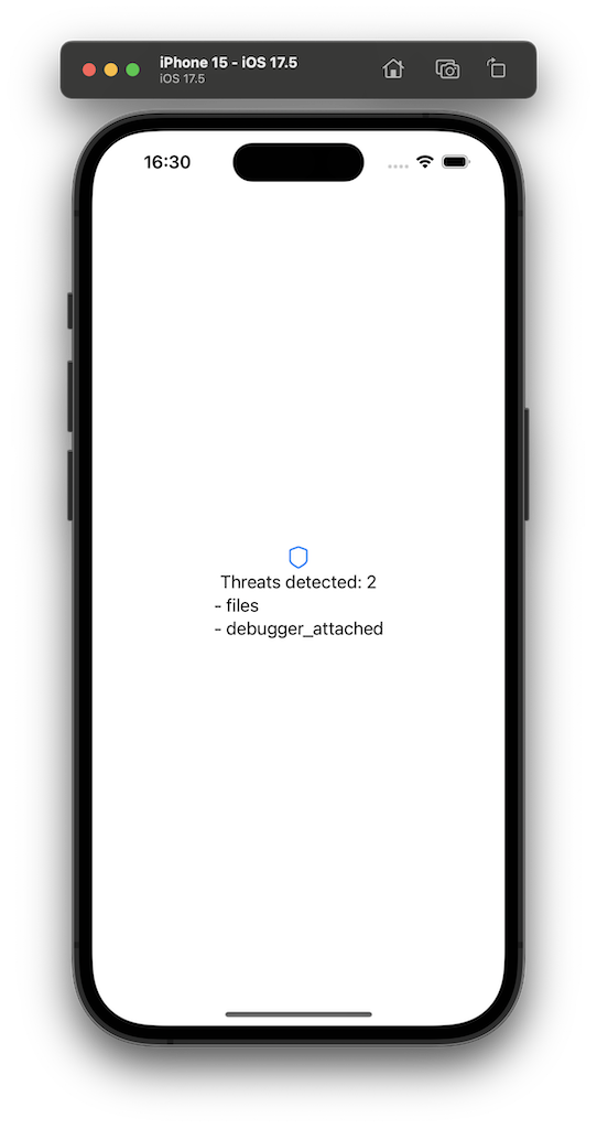 Threats detected on Simulator Threats detected on Simulator